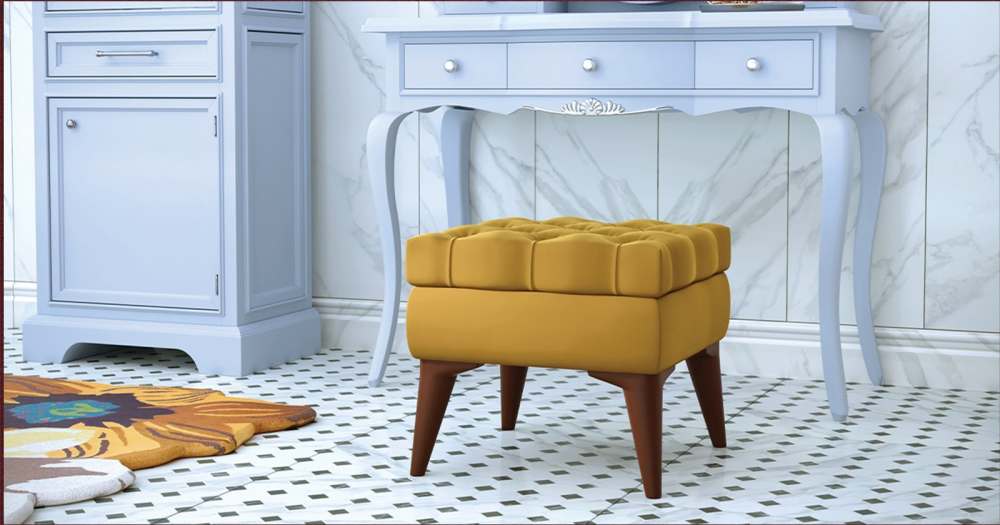 Пуф «Парадиз» ТП 102 Силкшайн 109 горчичный