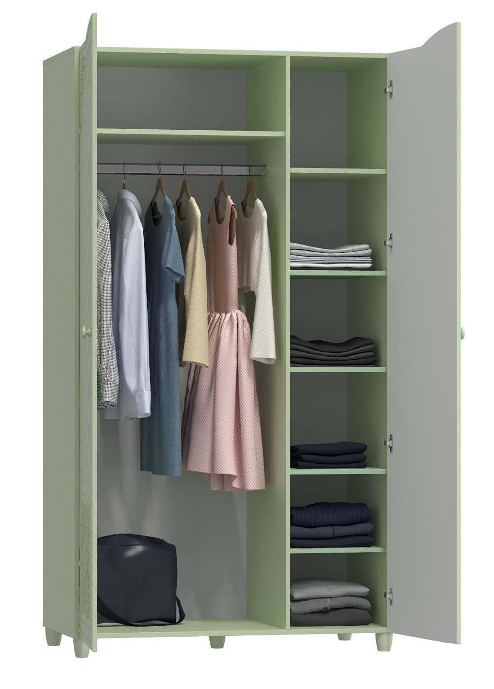 Шкаф для одежды «Соня Премиум» СО-11К Зеленый/силк грасс