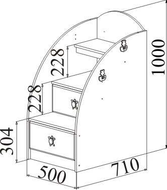 Тумба комбинированная «Маугли» МДМ-3К Береза снежная/желтый