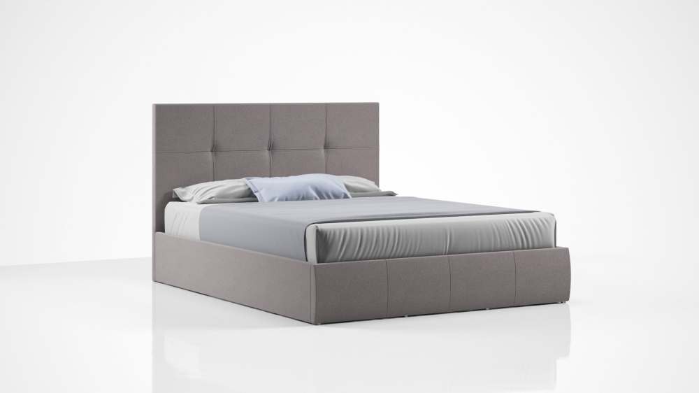 Интерьерная кровать с подъемным механизмом «Твист» Рогожка grey