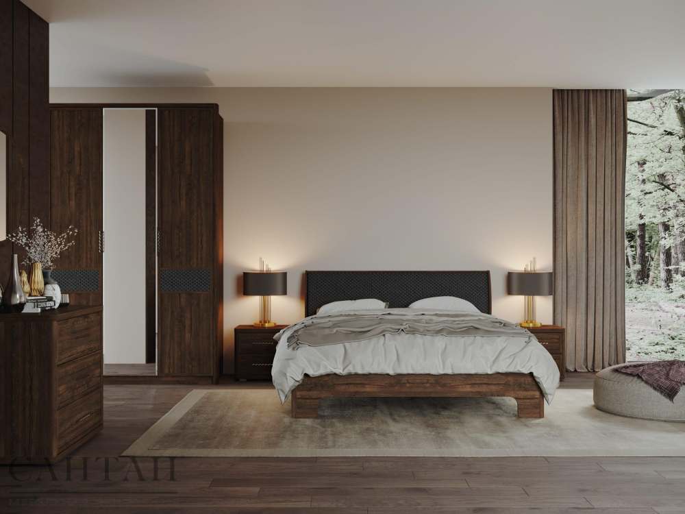 Спальня «Камелия Monro 2» Дуб апрель темный/Matrixmat Monro 902