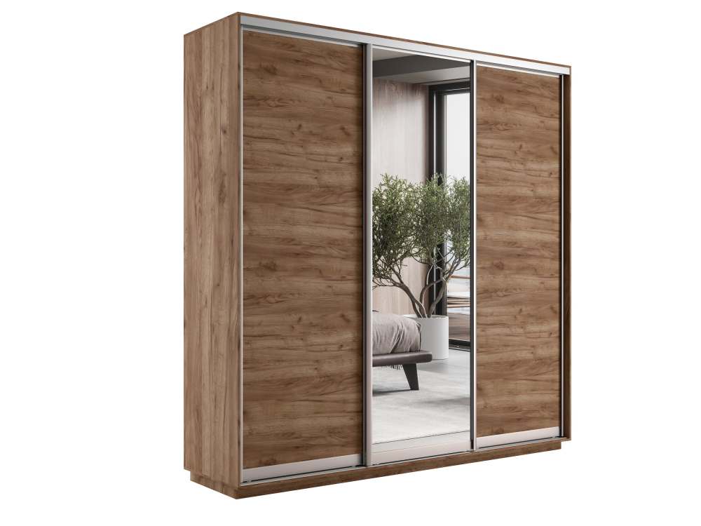 Шкаф-купе «Экспресс Трио» Медиум 1 Крафт Табачный