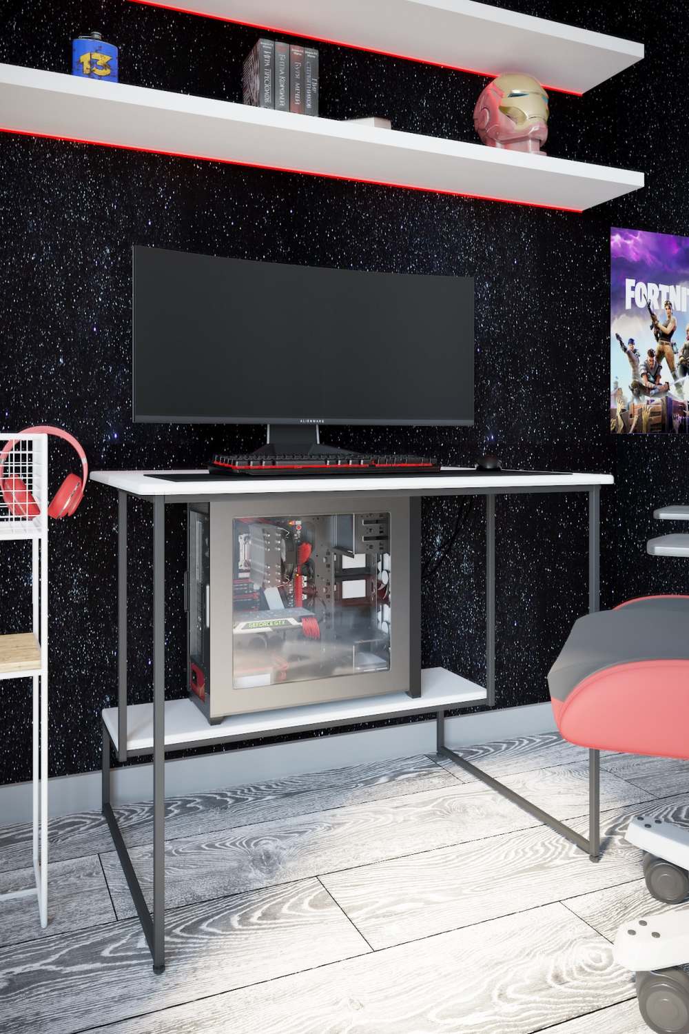 Стол компьютерный «Скилл» МДФ Белый 