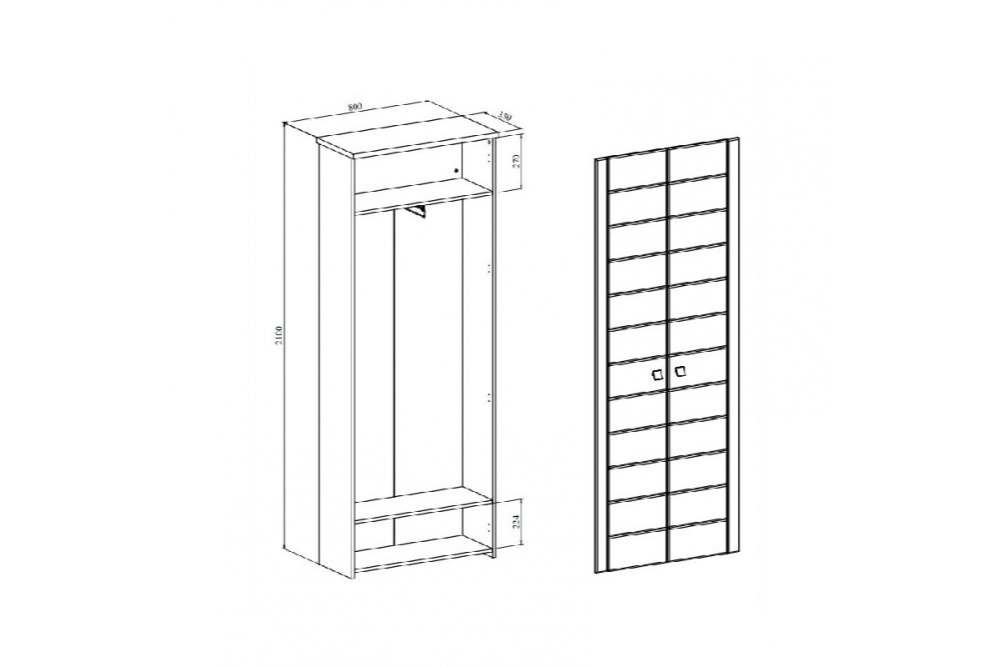 Шкаф для одежды «Изабель» ИЗ-27 Орех темный