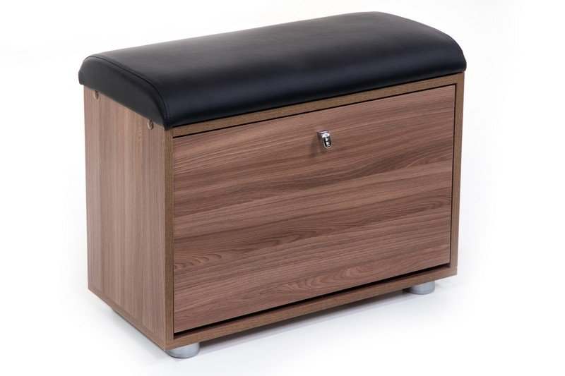 Обувница МС-1 Ясень шимо темный/Экокожа 118 черный