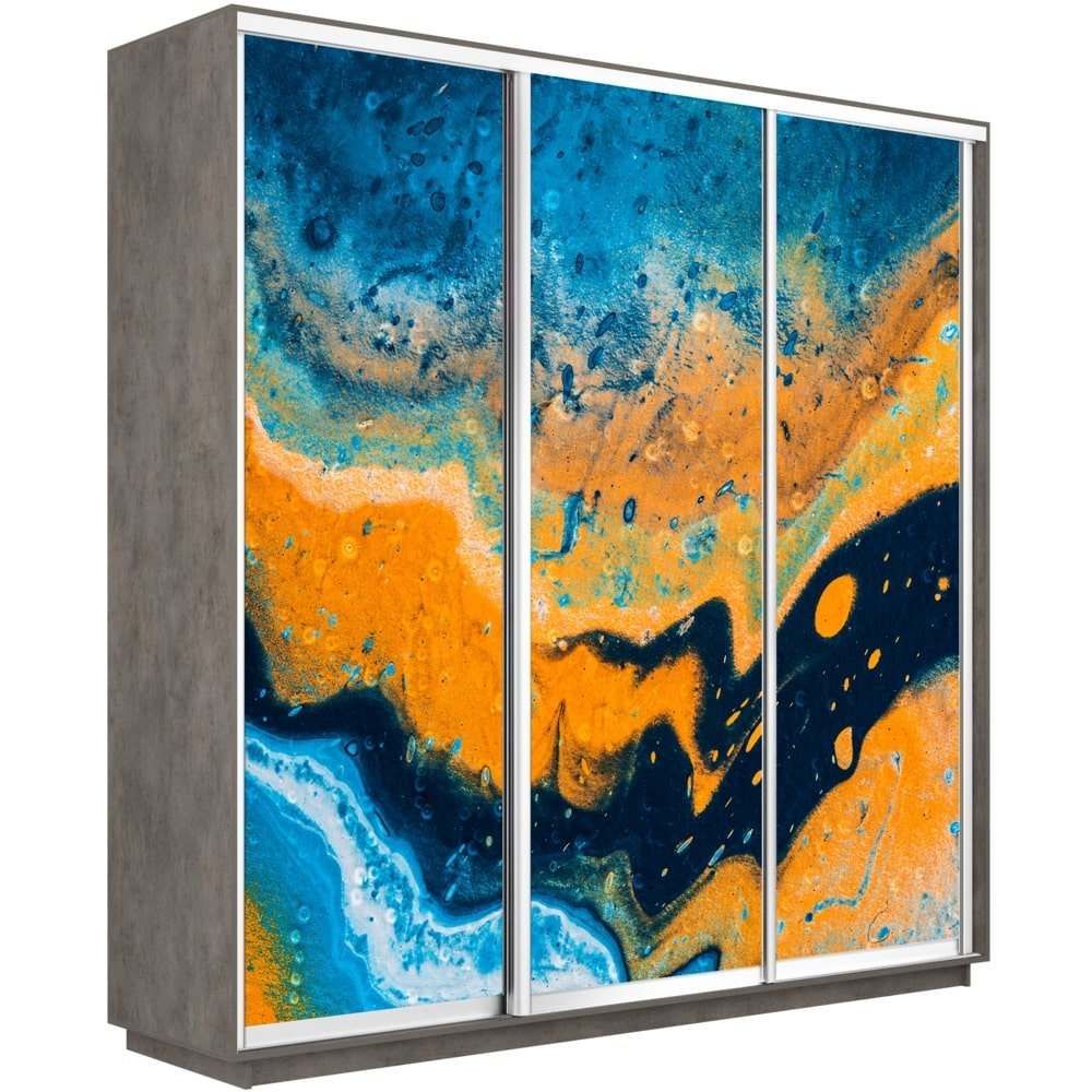 Шкаф-купе «Экспресс Трио» 2200 Фото 1006 бетон