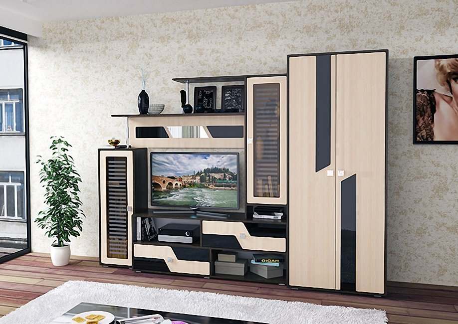 Гостиная «34» Дуб венге/дуб молочный