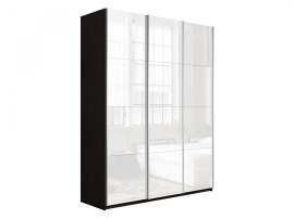 Шкаф-купе 3-х дверный «Прайм» 3 двери Белое стекло, Венге