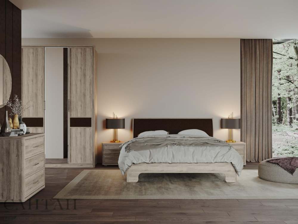Спальня «Камелия Monro 2» Дуб серый/Matrixmat 3117