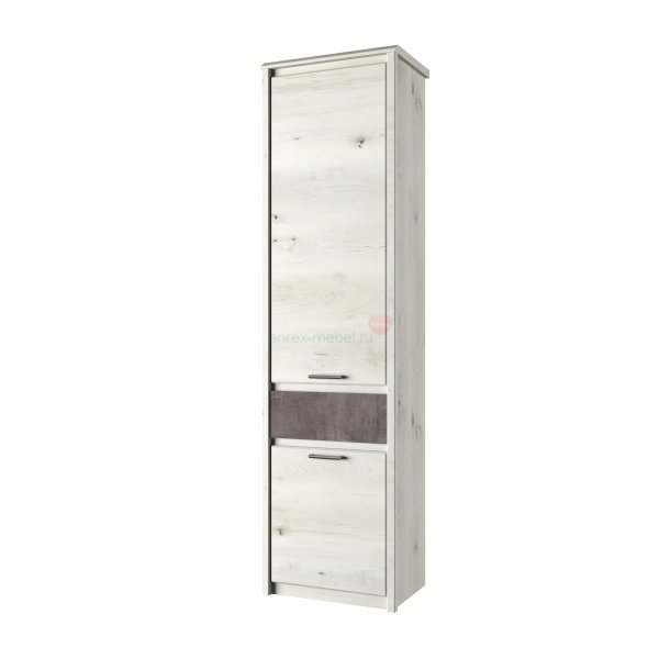 Шкаф-пенал 2D1S «BJORK» ольха полярная/оникс, глубина 40 см