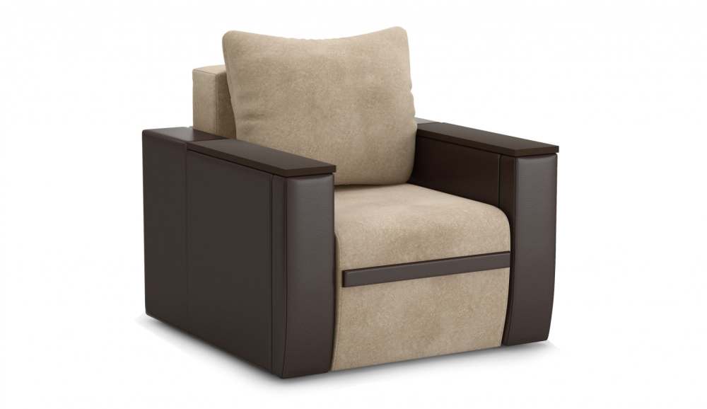 Кресло нераскладное «Атика NEW» Cortex beige/Teos dark brown