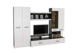 Гостиная «05» Дуб венге/МДФ белый глянец