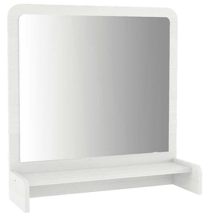 Полка с зеркалом «ТН-1» белый структурный