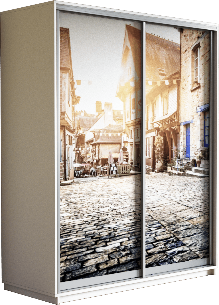 Шкаф-купе двухдверный «Экспресс Дуо» Фото Улица, высота 220 см