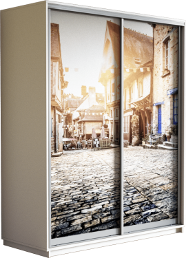 Шкаф-купе двухдверный «Экспресс Дуо» Фото Улица, высота 220 см