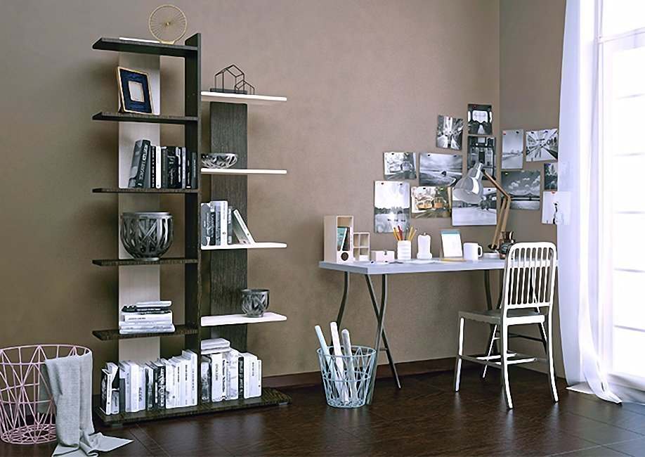 Стеллаж  «3» Дуб венге/дуб молочный, высота 200 см