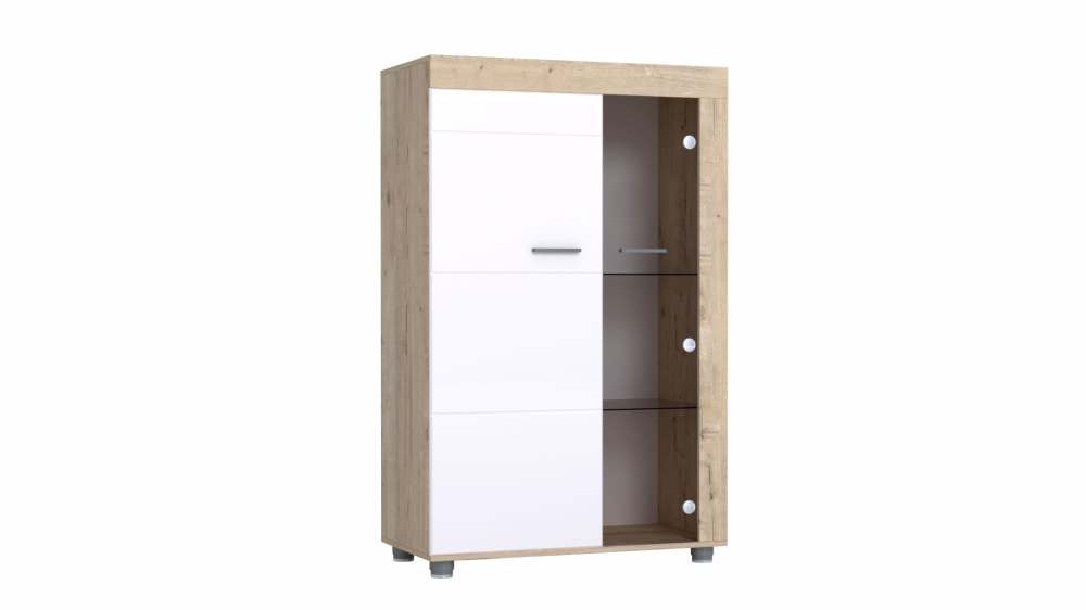 Шкаф 900 «Бэлла-5» МДФ Белый софт/Дуб Ирландский