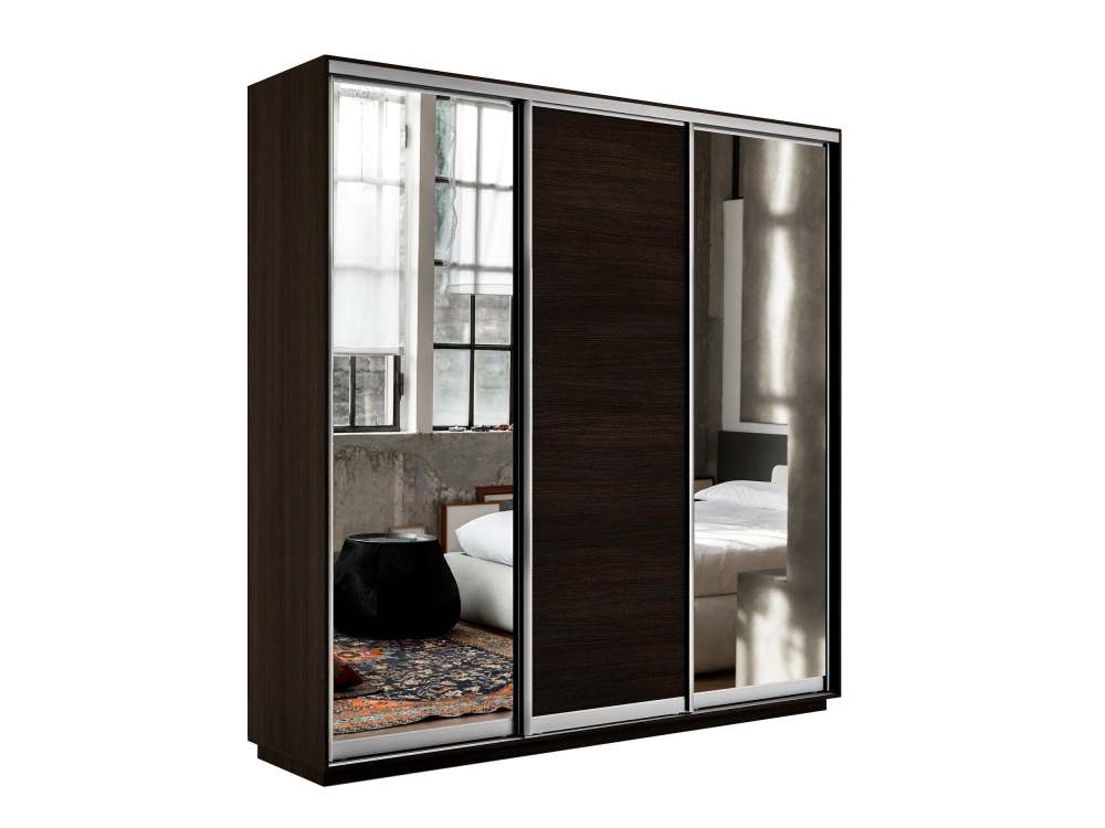 Трехдверный шкаф-купе «Экспресс 45 Трио» Медиум 2 Венге, высота 220/240 см