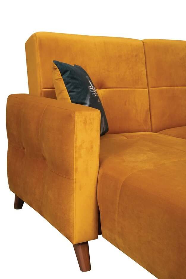 Диван-кровать угловой «Мишель» Велюр модус куркума