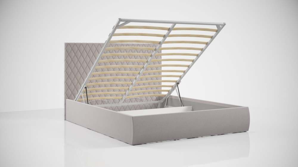 Интерьерная кровать с подъемным механизмом «Стелла» Рогожка beige