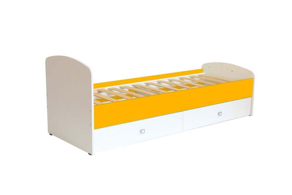 Кровать детская «Фея» 1400 белый-солнечный