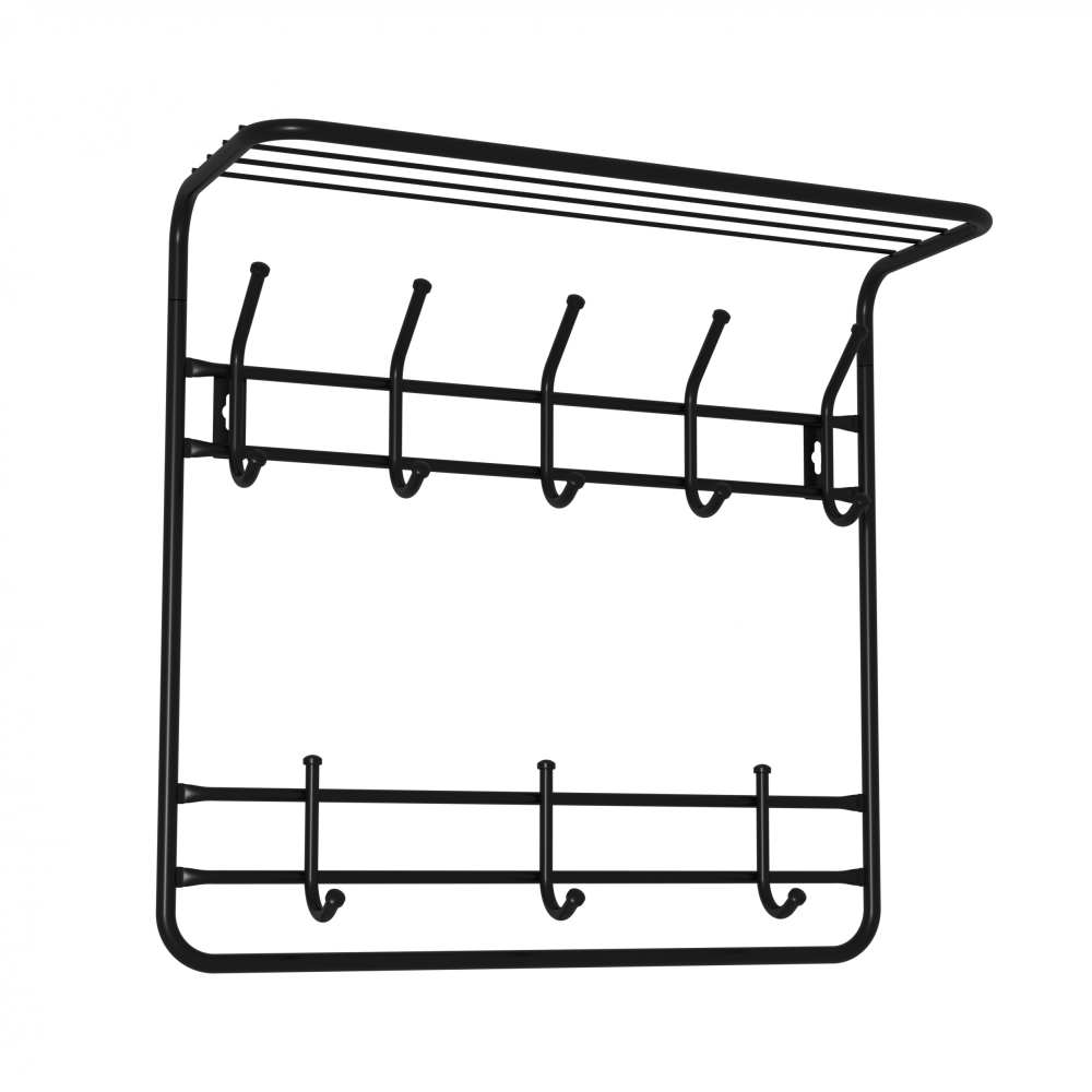 Вешалка с полкой 2х ярусная 60 Черный