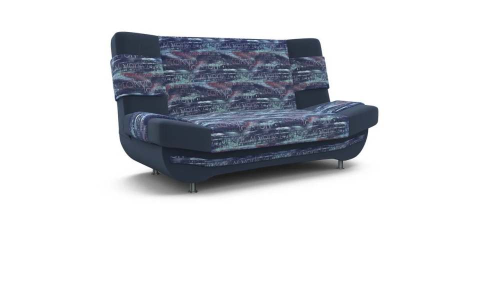 Диван-кровать «Баритон» Велюр текстура кобальт/микровелюр мегополис деним