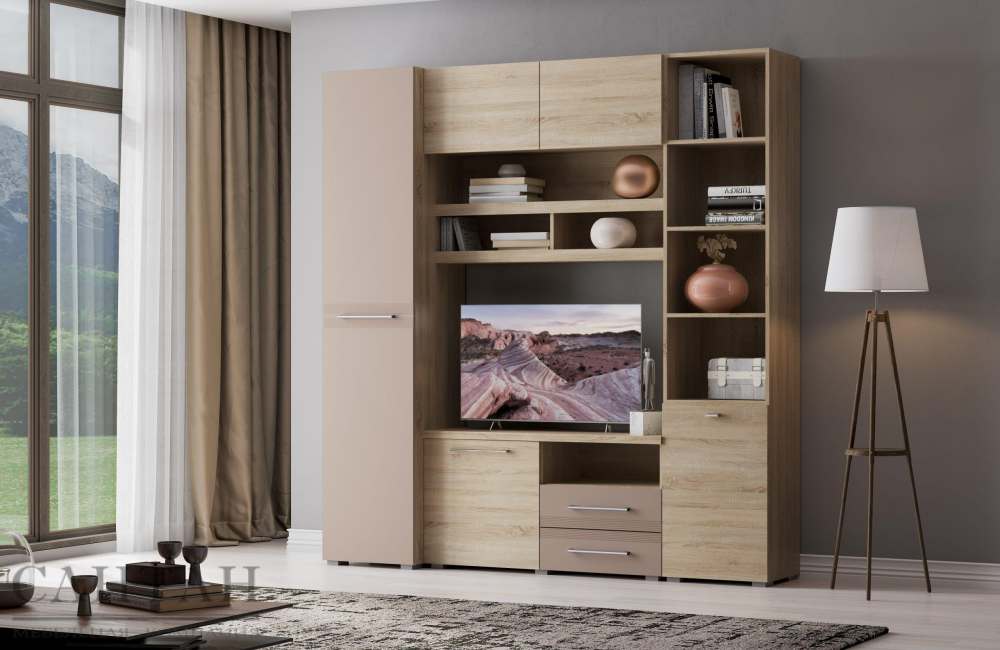 Гостиная «Панна-котта 6» Дуб сонома/кофе