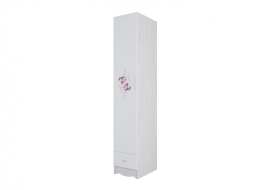 Пенал с ящиком «Акварель 1» Ясень анкор светлый/Белая матовая/Цветы