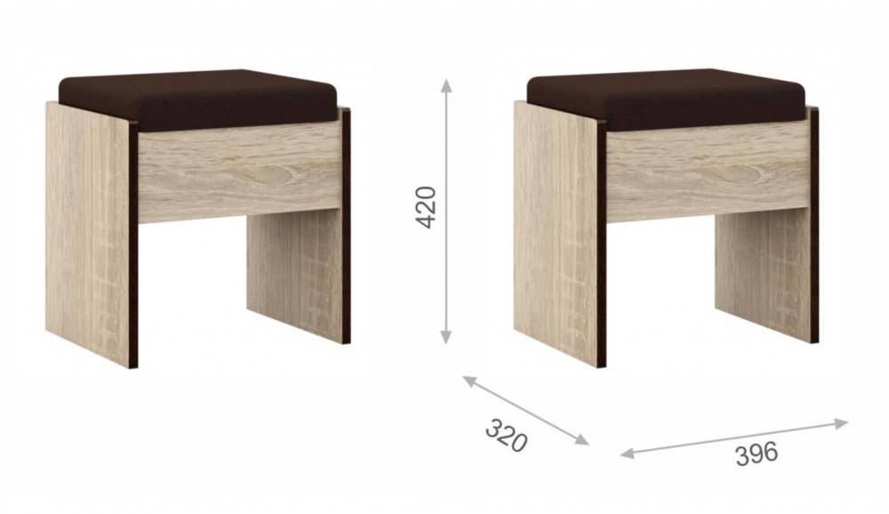 Пуф «Эшли» Венге/Дуб Сонома