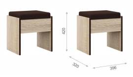 Пуф «Эшли» Венге/Дуб Сонома