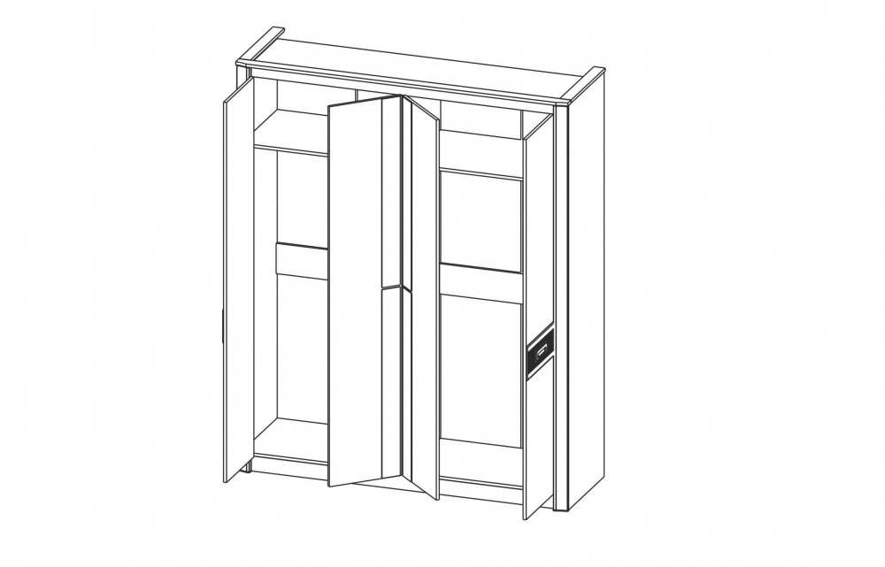 Шкаф «Стелла» 06.235 Ясень шимо, размер: высота: 2164 мм, ширина: 1752 мм, глубина: 554 мм