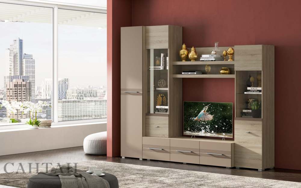 Гостиная «Панна-котта 11» Дуб сонома/кофе