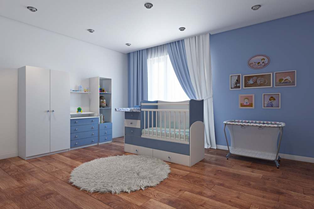 Кровать детская «Фея» 1400 белый-синий