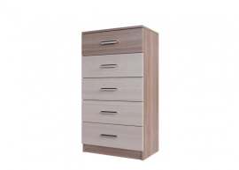 Комод «Город» Ясень Шимо тёмный/Ясень шимо светлый, высота 111 см