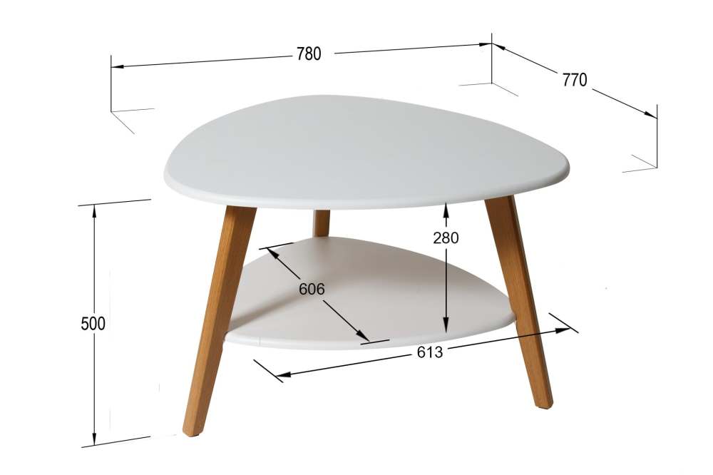 Столик журнальный «Бруклин» белый/дуб светлый