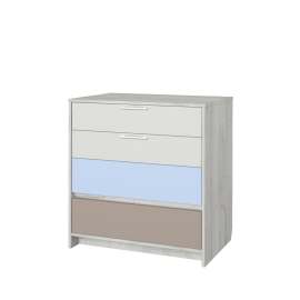 Комод «Зефир» 9.1 Дуб эльза/голубой, высота 84 см