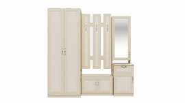 Прихожая «Визит-16» Дуб беленый/Кожа крокодила светлая/Туя светлая Вариант 2