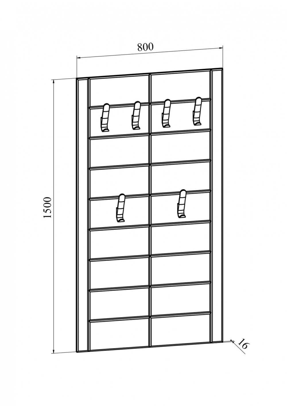 Вешалка «Изабель» ИЗ-80 Орех темный new размеры