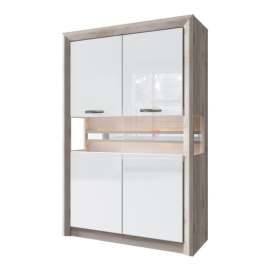 Шкаф-витрина 2V «ORLANDO» каштан найроби/белый глянец