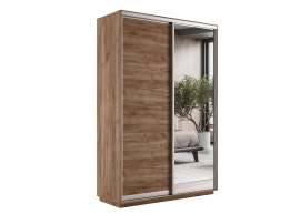 Шкаф-купе «Экспресс 45 Дуо» Медиум ДСП/Зеркало Крафт Табачный, глубина 45 см
