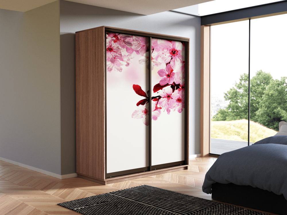 Шкаф-купе двухдверный «Экспресс Дуо» 2400 Фото Сакура, высота 240 см
