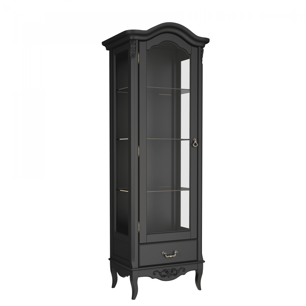 Витрина «B602/1BL» L с зеркалом Черный