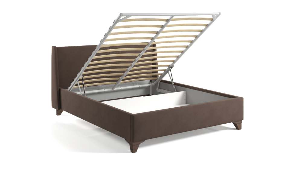 Кровать «Лорен», размеры: 140/160/180 см  Микровелюр шоколад