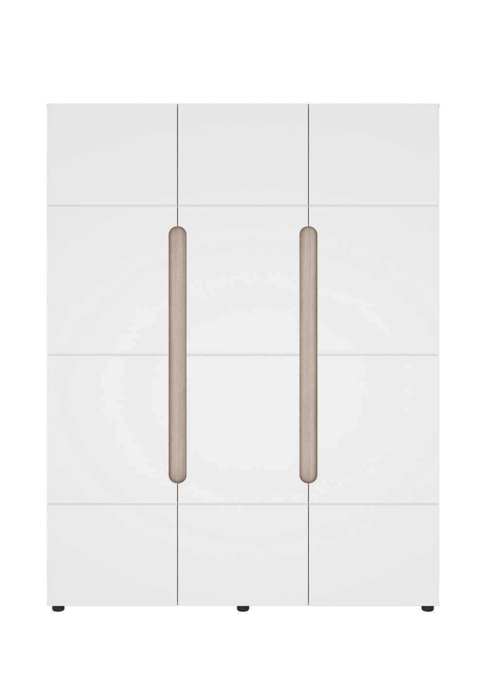 Шкаф 3х створчатый ШК-011 «Палермо-3» Ясень шимо светлый/МДФ Белый глянец