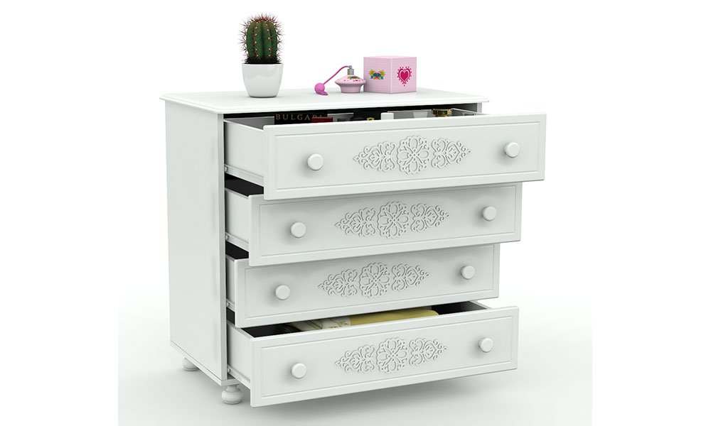 Комод «Ассоль» АС-5 Белое дерево, глубина 50 см
