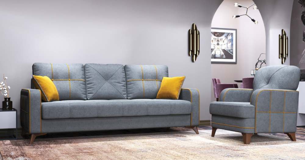 Диван-кровать «Черри» ТД 179 Дакар 04 темный кварцевый серый