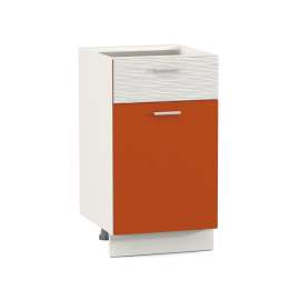 Стол 400 1 ящик 1 дверь «Жанна» морковный металлик