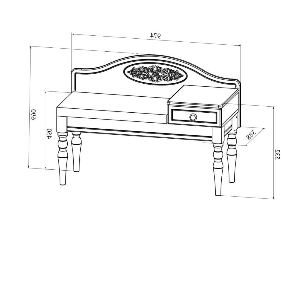 Банкетка «Ассоль» АС-41 правая Белое дерево