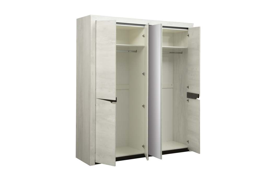 Шкаф для одежды (4-х дверный) 33.01 «Лючия» Бетон пайн белый/Венге